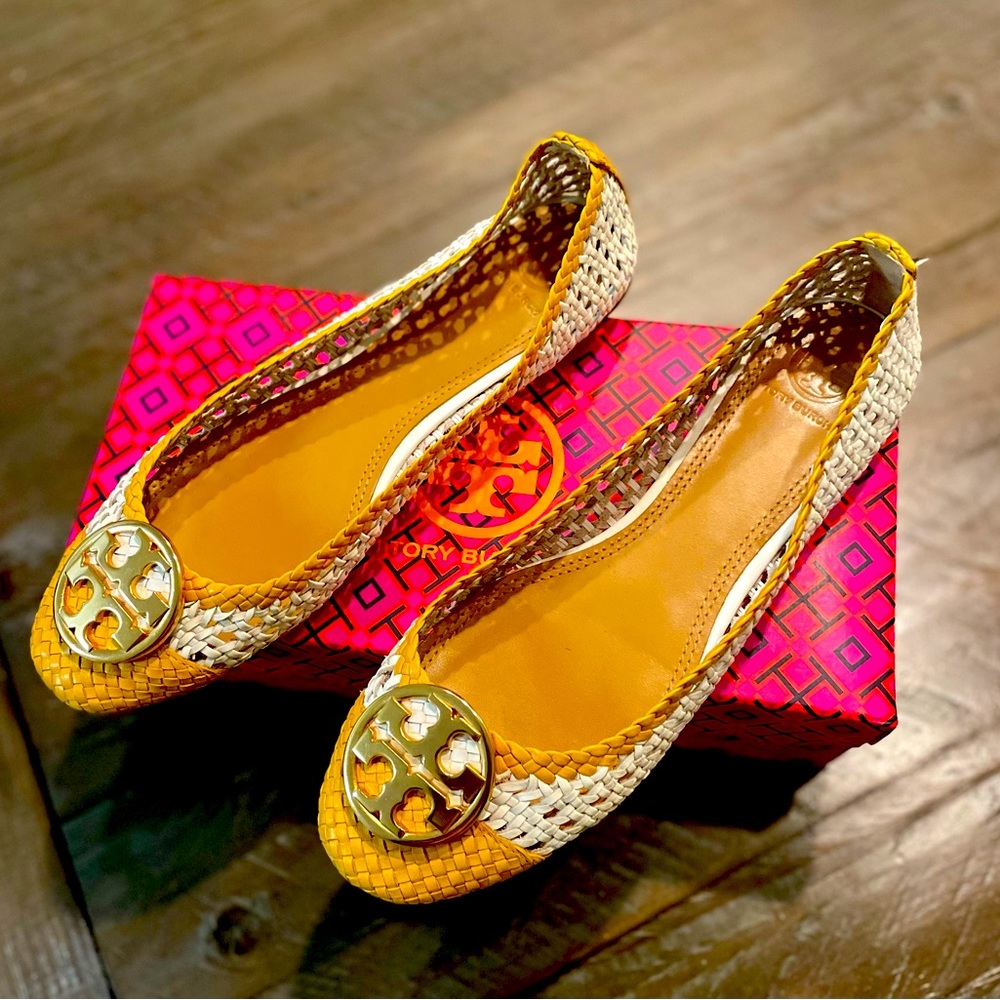 Tory Burch Woven Leather Ballet Flats